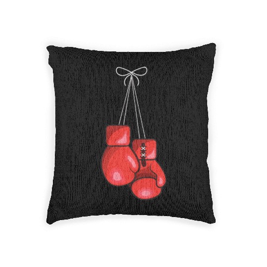 Red boxing gloves Woven Pillows