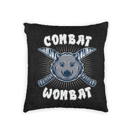 Combat Wombat For A Wombats Lover Woven Pillows