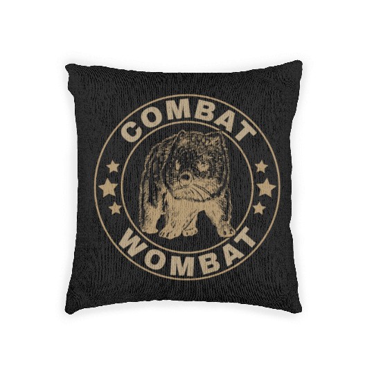Combat Wombat For A Wombats Lover Woven Pillows