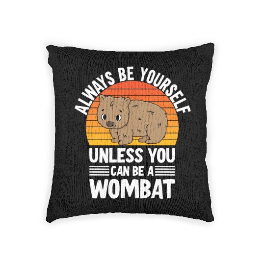 Cute Australian Wombat Quote Wombats Lover Woven Pillows