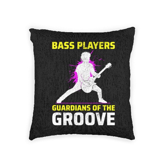 Bass Guitar Player Music Musician Bassist Funny Woven Pillows