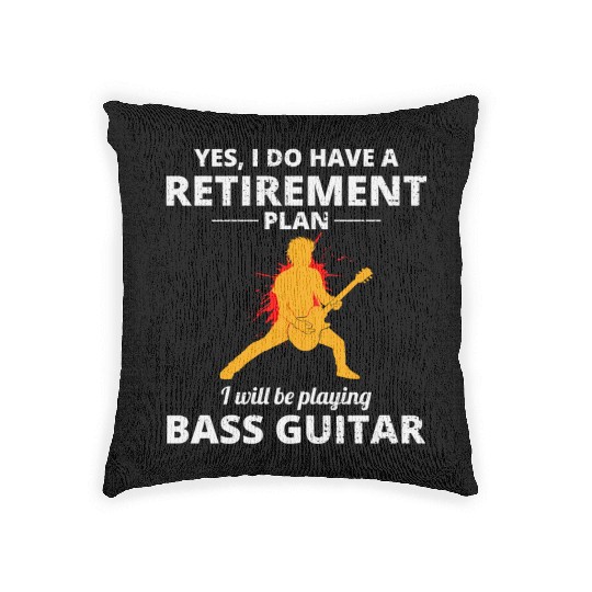 Bass Guitar Player Musician Bassist Retirement Woven Pillows