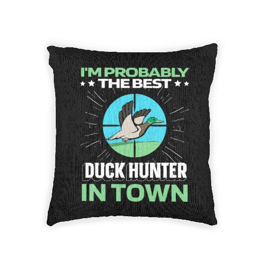 Duck Hunting Funny Woven Pillows