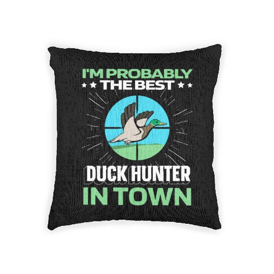 Duck Hunting Funny Woven Pillows