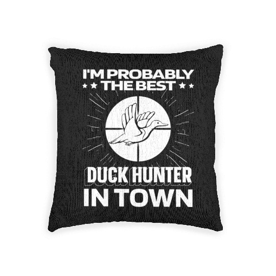 Duck Hunting Funny Woven Pillows