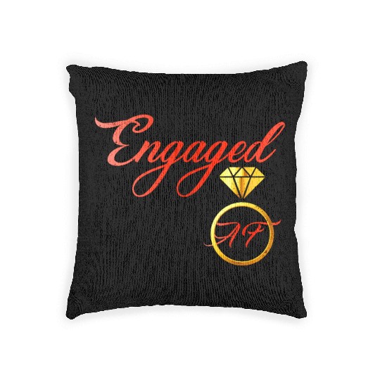 engaged af engagement valentines day Woven Pillows