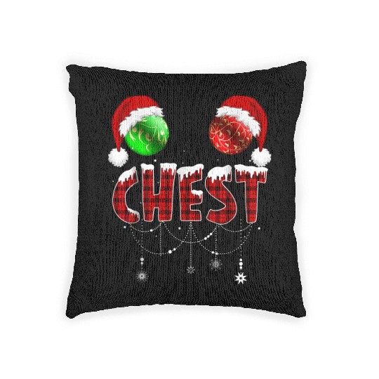 Chest Nuts Christmas Funny Matching Couple Woven Pillows