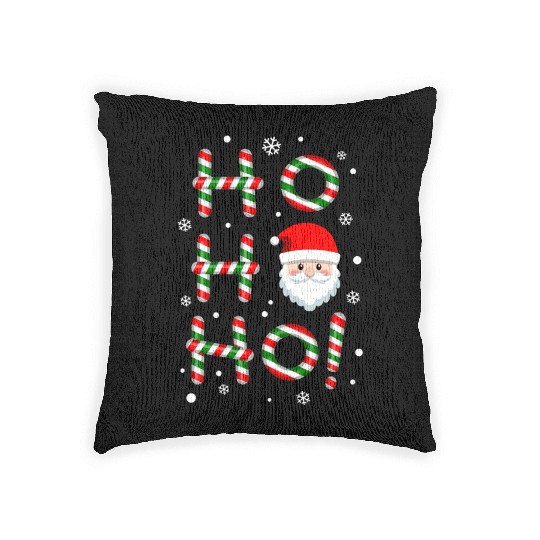 Ho Ho Ho Santa Claus Candy Cane Christmas, Xmas Woven Pillows