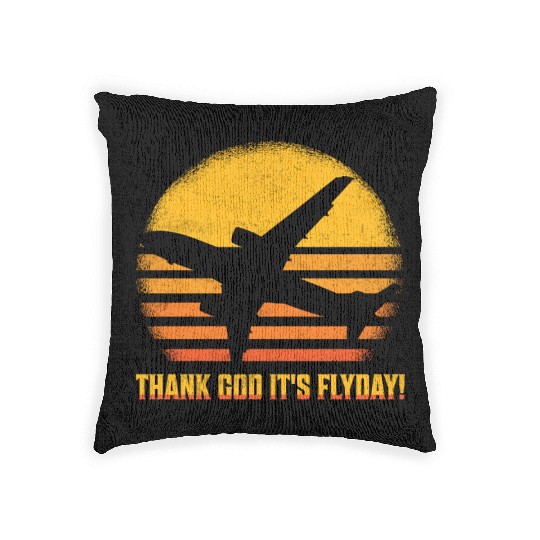 Thank God It's Flyday! Aviation Pilot Airline Woven Pillows