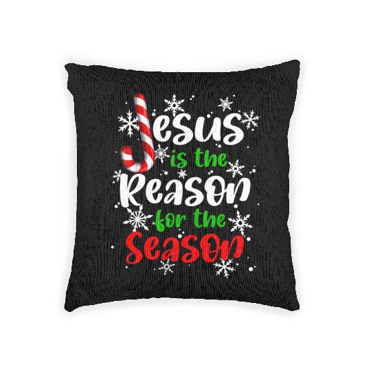 Jesus is The Reason for the Season Candy Christian Woven Pillows