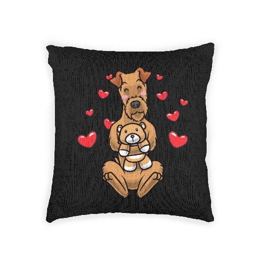 Kawaii Irish Terrier Stuffed Animal Dog Irish Red Woven Pillows