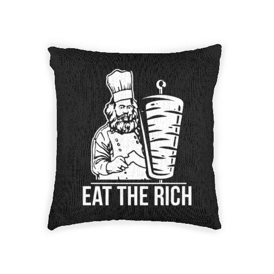 Eat the rich Karl Marx economist Woven Pillows