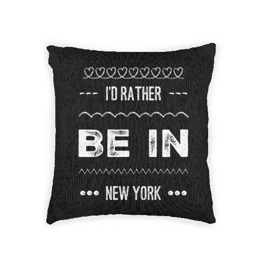 I'd rather be in New York City taxi Broadway Wall Woven Pillows