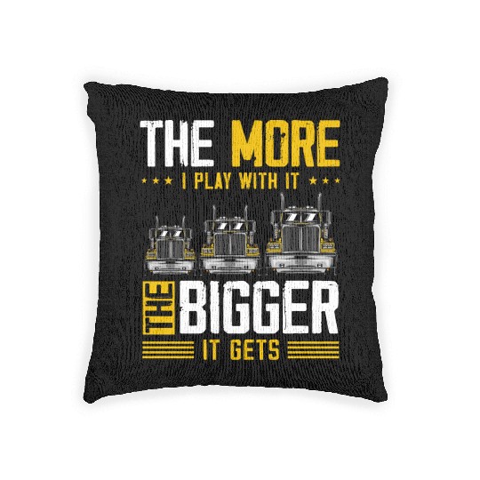 Truck Driver US FLAG, Truck, Trucker Dad Woven Pillows