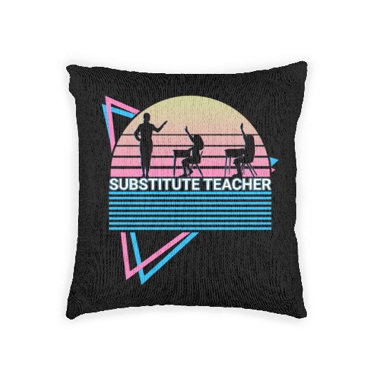 Substitute Teacher Retro Woven Pillows