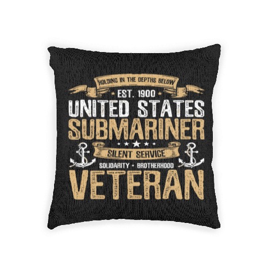 United States Of America Submariner Veteran Woven Pillows