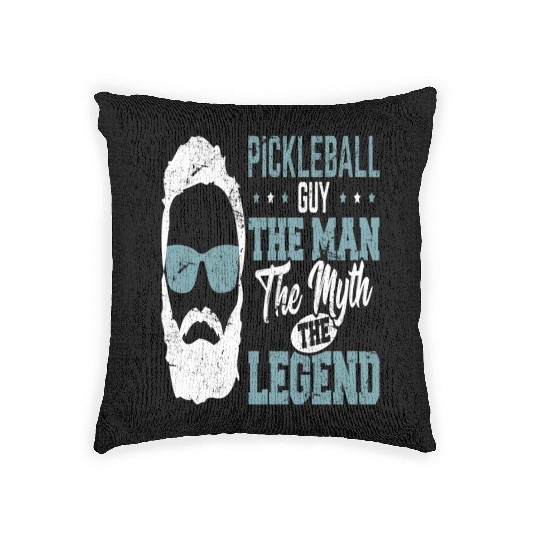 Funny Pickleball Design Guy Men Boys Pickleball Woven Pillows