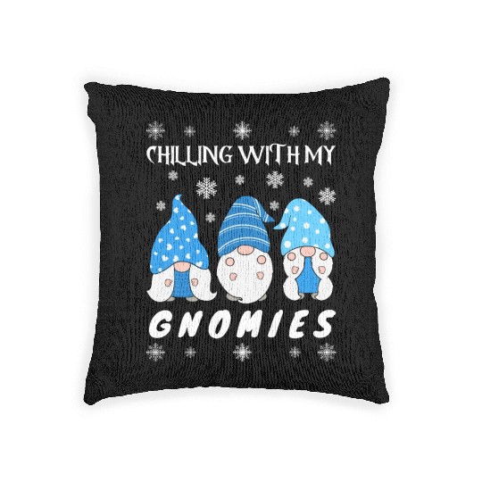 Chillin With My Gnomies Christmas Gnomes Woven Pillows