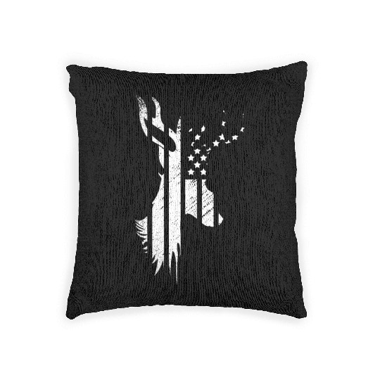 Camouflage Flag Deer Hunting America Flag Woven Pillows