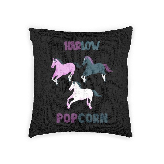 Harlow And Popcorn Merch Popcorn The Pony Woven Pillows