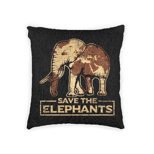 Save The Elephants Elephant Woven Pillows