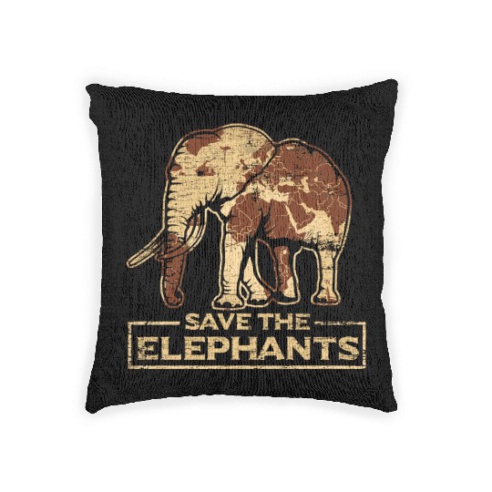 Save The Elephants Elephant Woven Pillows