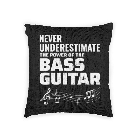 Bass Guitar Player Music Musician Bassist Funny Woven Pillows