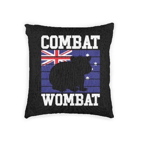 Combat Wombat For A Wombats Lover Woven Pillows