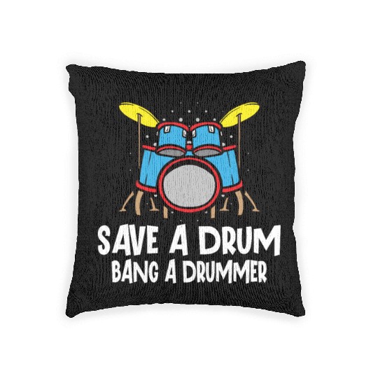 Drummer Drums Music Drum Set Drumming Woven Pillows