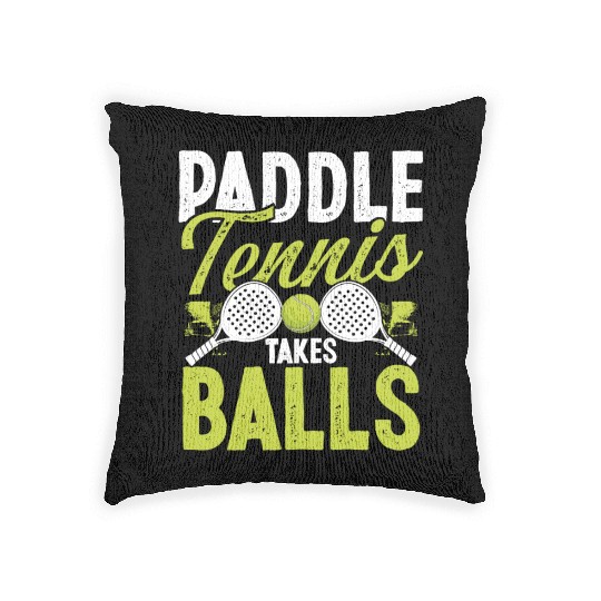 Paddle Tennis Player Match Paddle takes Balls Woven Pillows