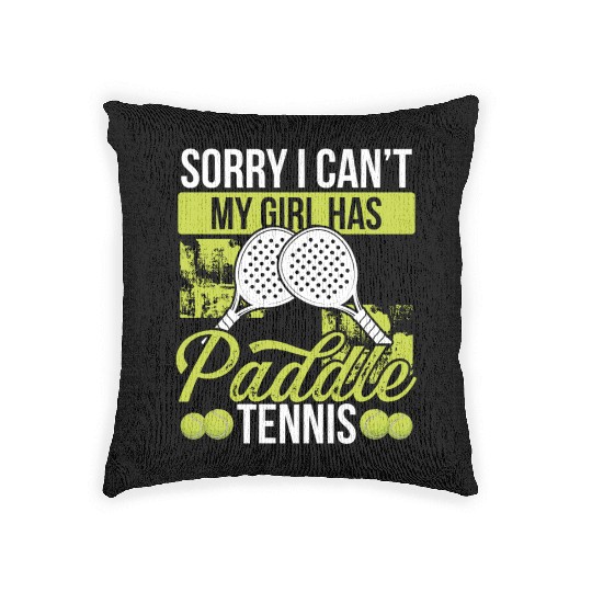 Paddle Tennis Player Match Dad Fathers Day Papa Woven Pillows