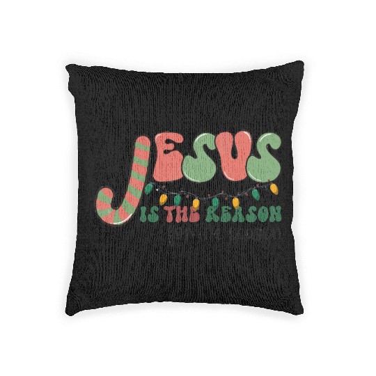 Jesus is The Reason for the Season Candy Christian Woven Pillows