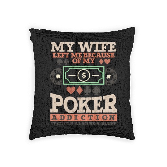 Poker Casino Poker Player Gambling Roulette Gift Woven Pillows