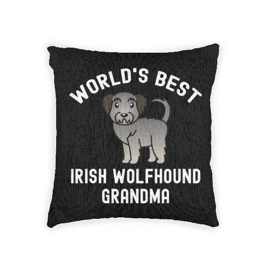 World's Best Irish Wolfhound Grandma Woven Pillows