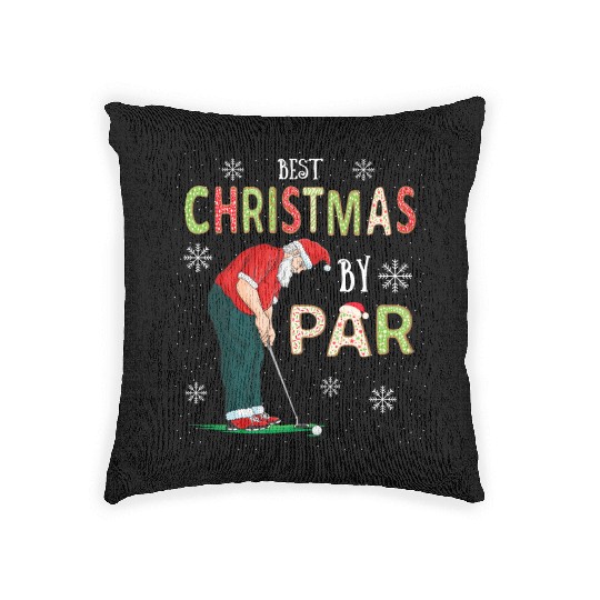 Golf Santa Claus Pun Golfer Gift Golfing Woven Pillows