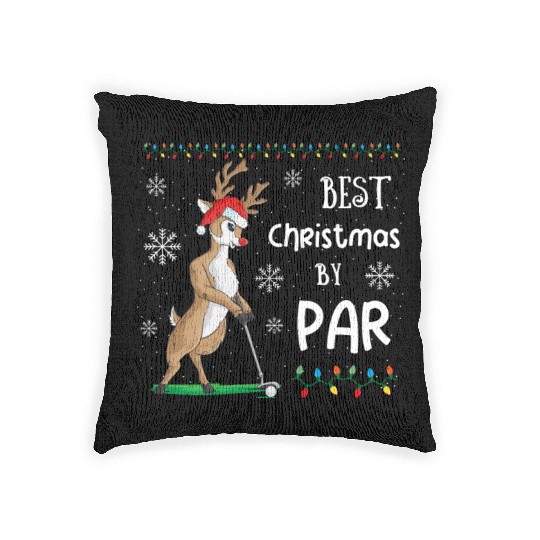 Golf Reindeer Pun Golfer Christmas Golfing Woven Pillows