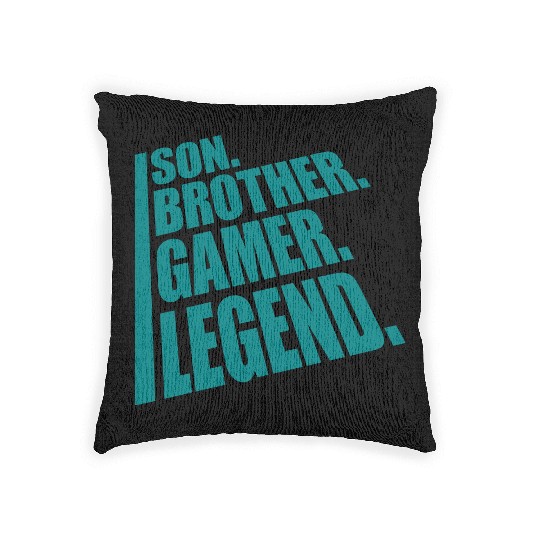 son brother gamer legend Woven Pillows