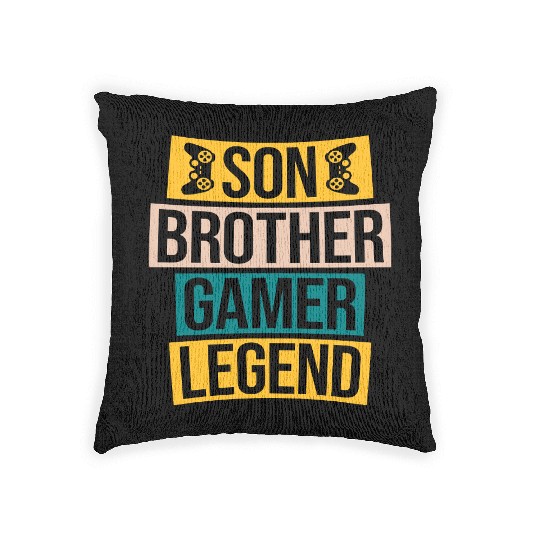 son brother gamer legend Woven Pillows