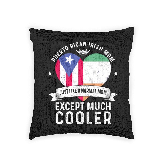 Puerto Rico Flag Ireland Mom Mothers Day Women Woven Pillows
