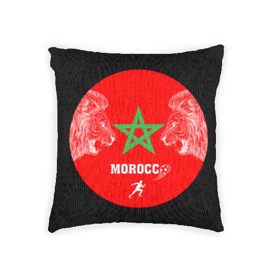Morocco Soccer Lion Emblem Woven Pillows