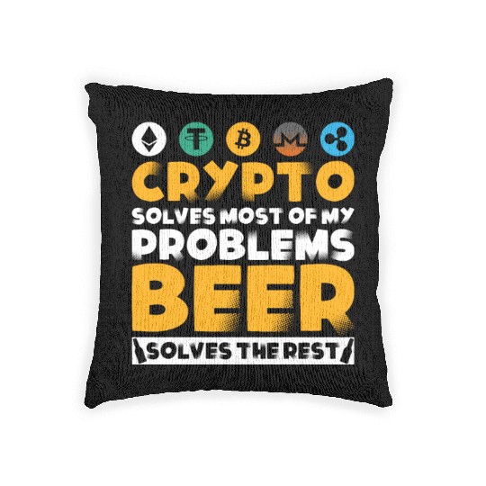 The evolution of money bitcoin btc crypto cryptocu Woven Pillows