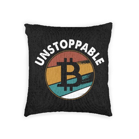 The evolution of money bitcoin btc crypto Woven Pillows