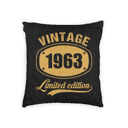 60th Birthday Vintage 1963 Retro Awesome Woven Pillows