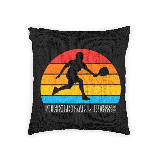 pickleball dad pickleball ladies Woven Pillows