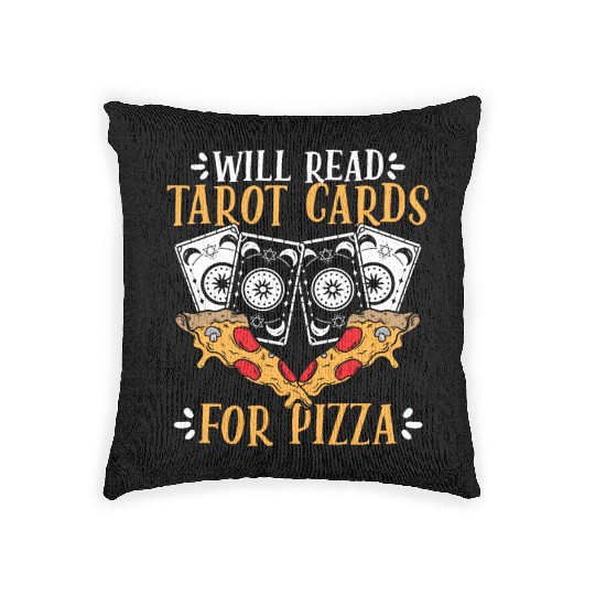 Funny Will Read Tarot Cards For Pizza Tarot Card Woven Pillows
