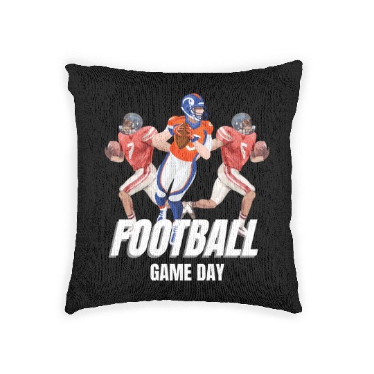 Football Game Day Vibes , Football Season Woven Pillows