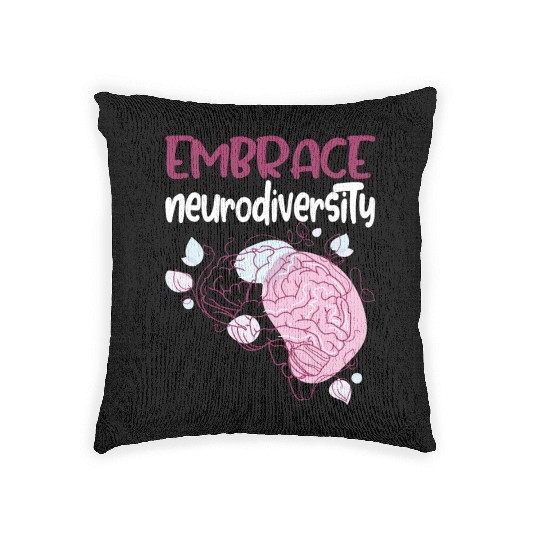 embrace neurodiversity - Embrace ADHD Autism ASD. Woven Pillows
