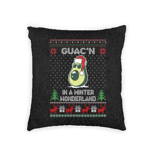 Guac'n In A Winter Wonderland Funny Christmas Woven Pillows