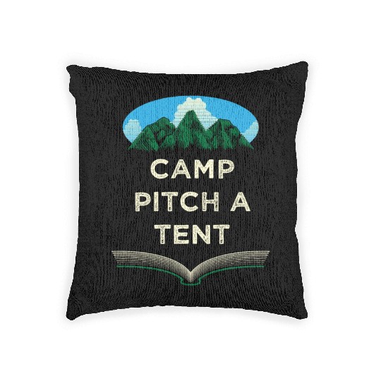 Camp Pitch a Tent Summer Camping Tropical Camper W Woven Pillows