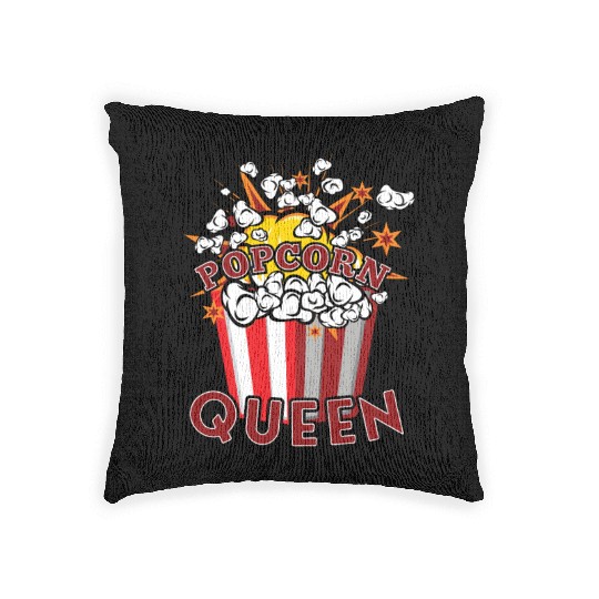 Movie Watching Cinema Popcorn Binge Watching Woven Pillows